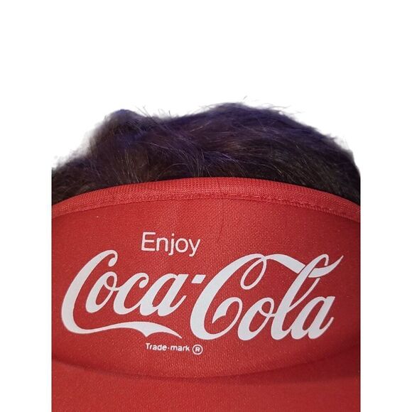 Vintage Coca-Cola Visor Unisex Red‎ White Made In USA 80s Summer Casual - Picture 2 of 7